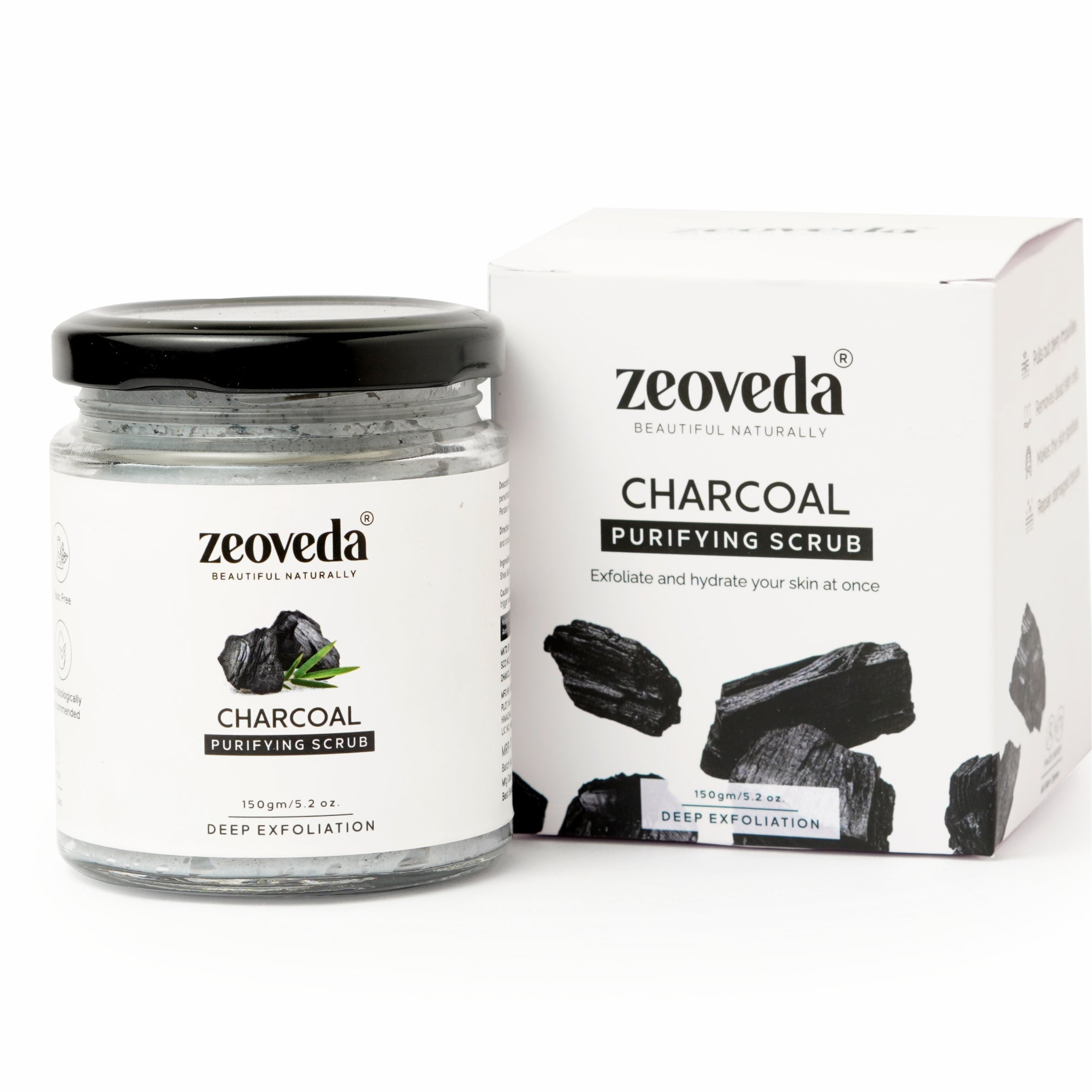 Charcoal Scrub(150GM) + Tea Tree Face Wash(100ML) Combo For Acne-Free Cleansing