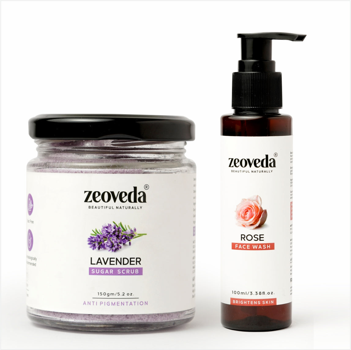 Lavender Sugar Scrub(150GM) + Rose Face Wash(100ML) Combo For Pigmented Skin