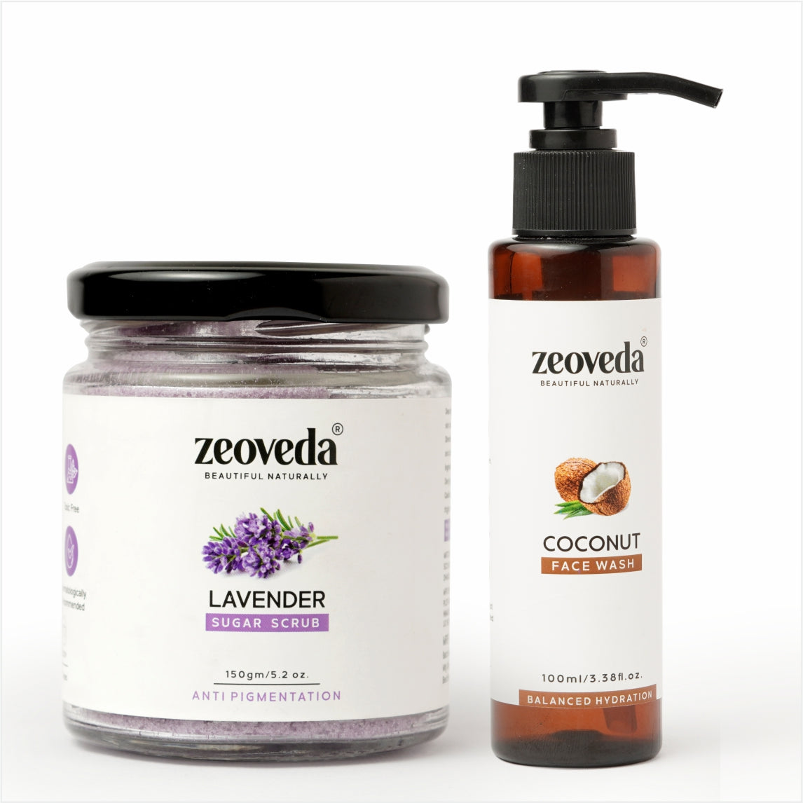 Lavender Sugar Scrub(150GM) + Coconut Face Wash(100ML) Combo For Softer & Blemishes Free Skin