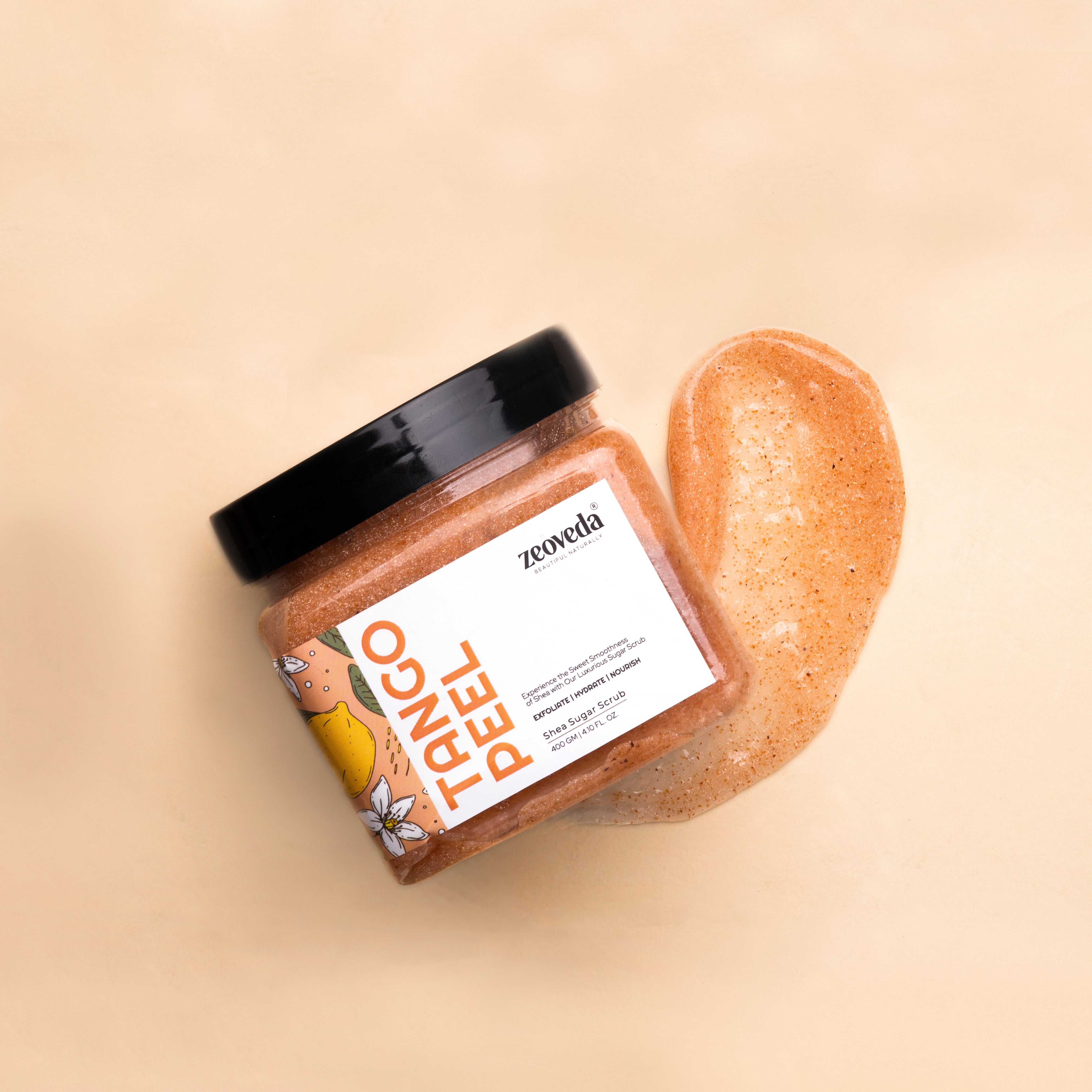 Tango Peel Shea Sugar Scrub for Radiant and Glowing Skin | Gentle Body Exfoliator (400gm)