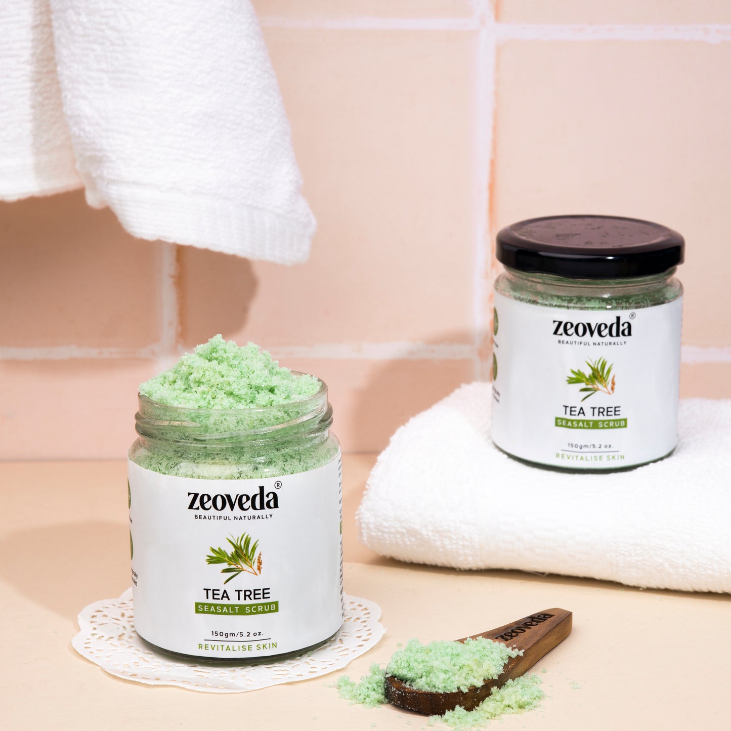 Tea Tree Scrub with Sea Salt for Exfoliation & Acne-prone skin| Skin Revitalising Scrub (150GM)