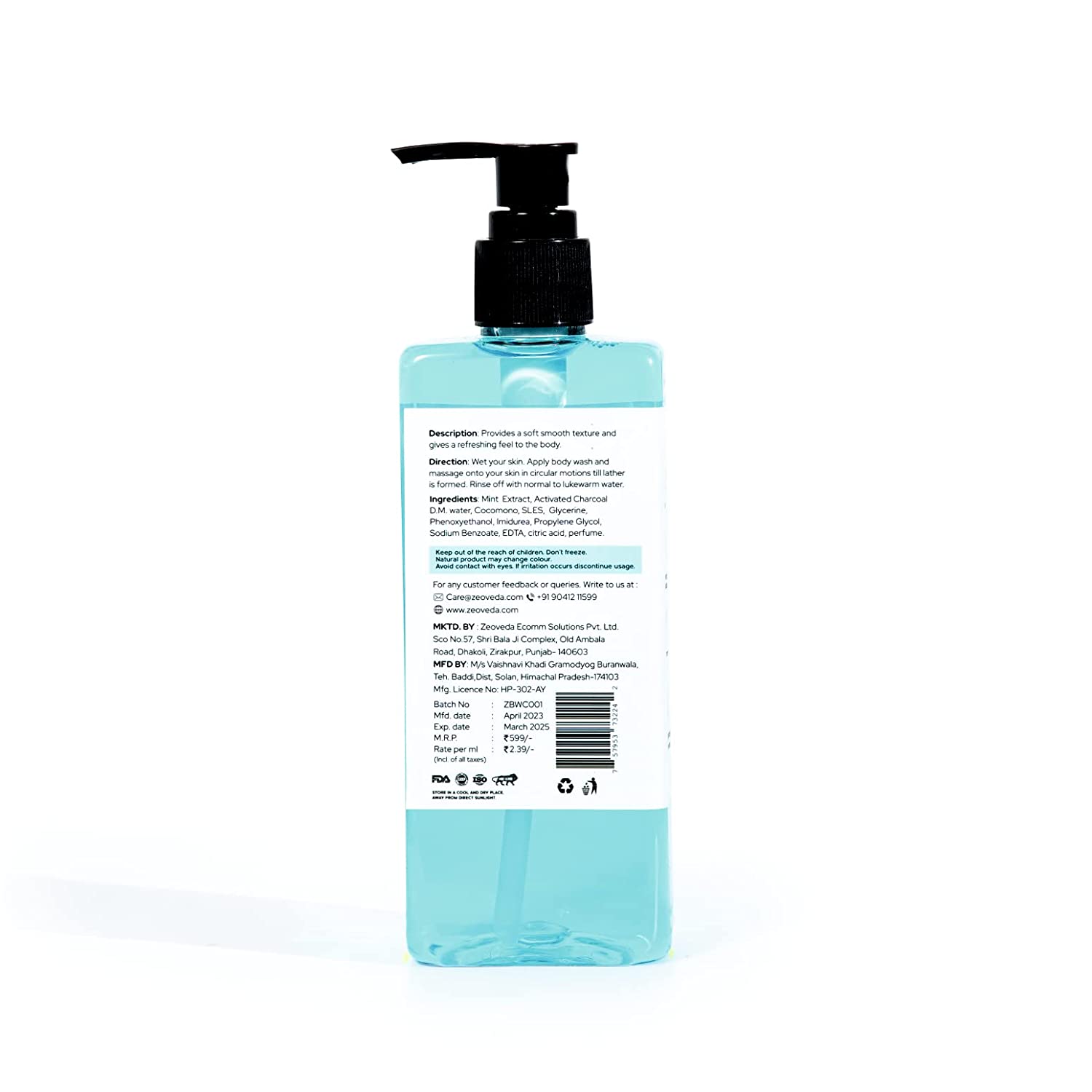 Blue Lagoon Perfumed Body Wash With Mint Extract | Energizing & Revitalising Shower Gel (250 ML)