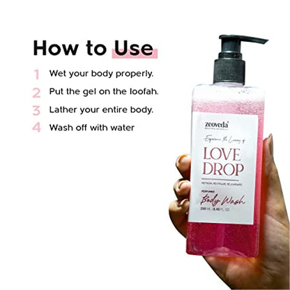 Love Drop Perfumed Luxury Body Wash With Strawberry Extract | Refreshing Shower Gel For Men & Women(250 ML)