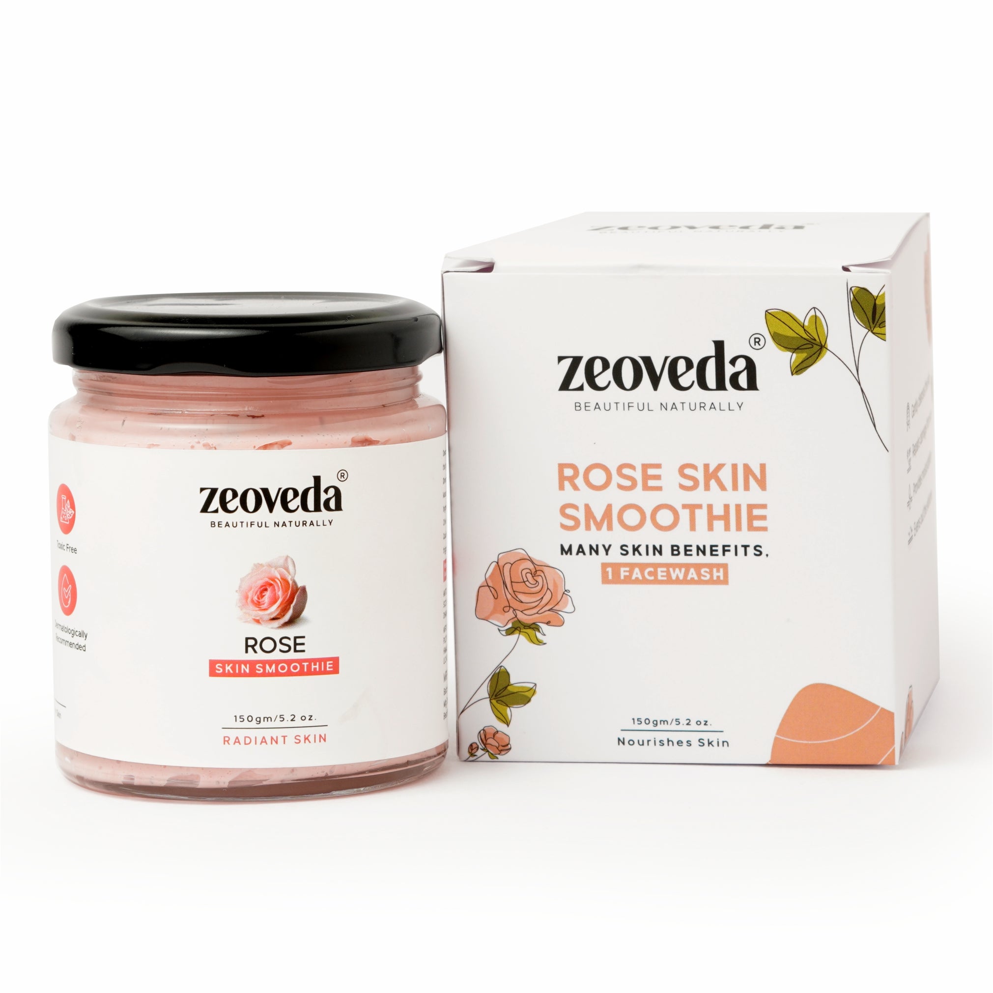 Rose Sugar Scrub(150GM) + Rose Skin Smoothie(100ML) Rose Combo For Blackheads & Clean Skin