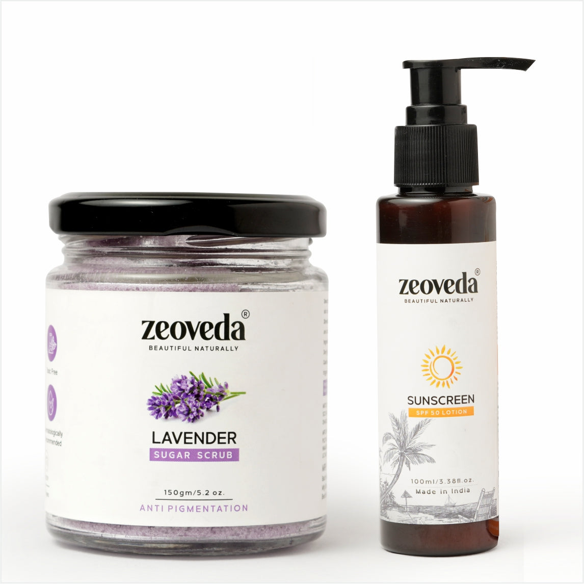 Lavender Sugar Scrub(150GM) + Sunscreen SPF 50(100ML) Combo For Even Skin Tone & Sun Protection