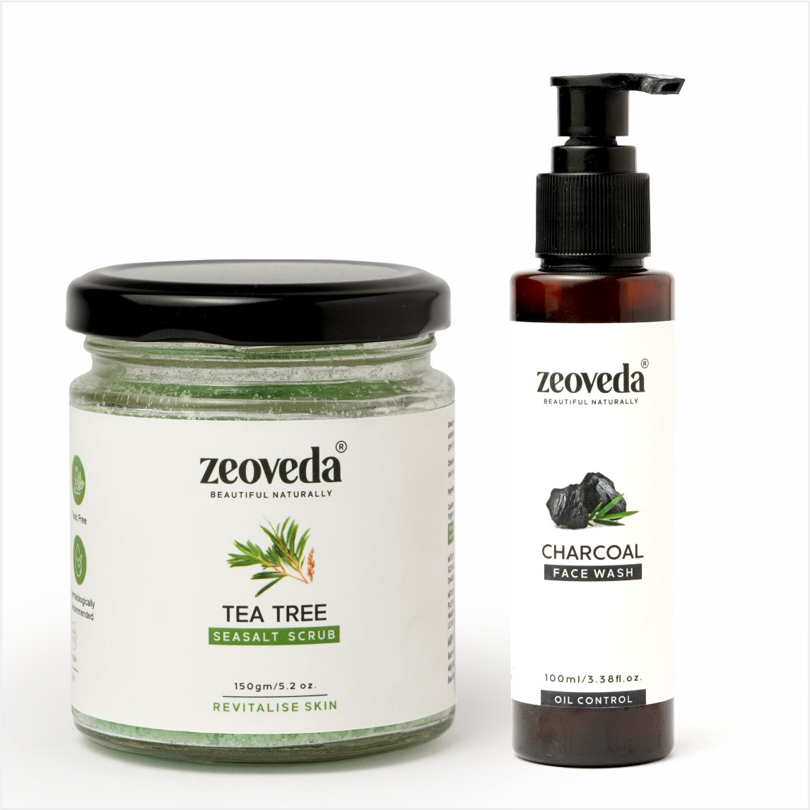 Tea Tree Scrub(150GM) + Charcoal Face Wash(100ML) Combo For Acne Prone & Oily Skin
