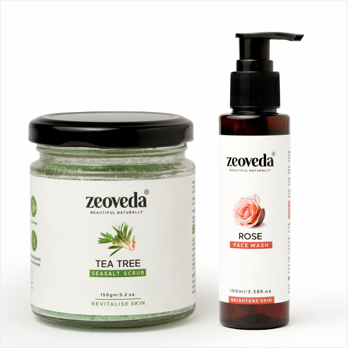 Tea Tree Scrub(150GM) + Rose Face Wash(100ML) Combo For Spotless Skin